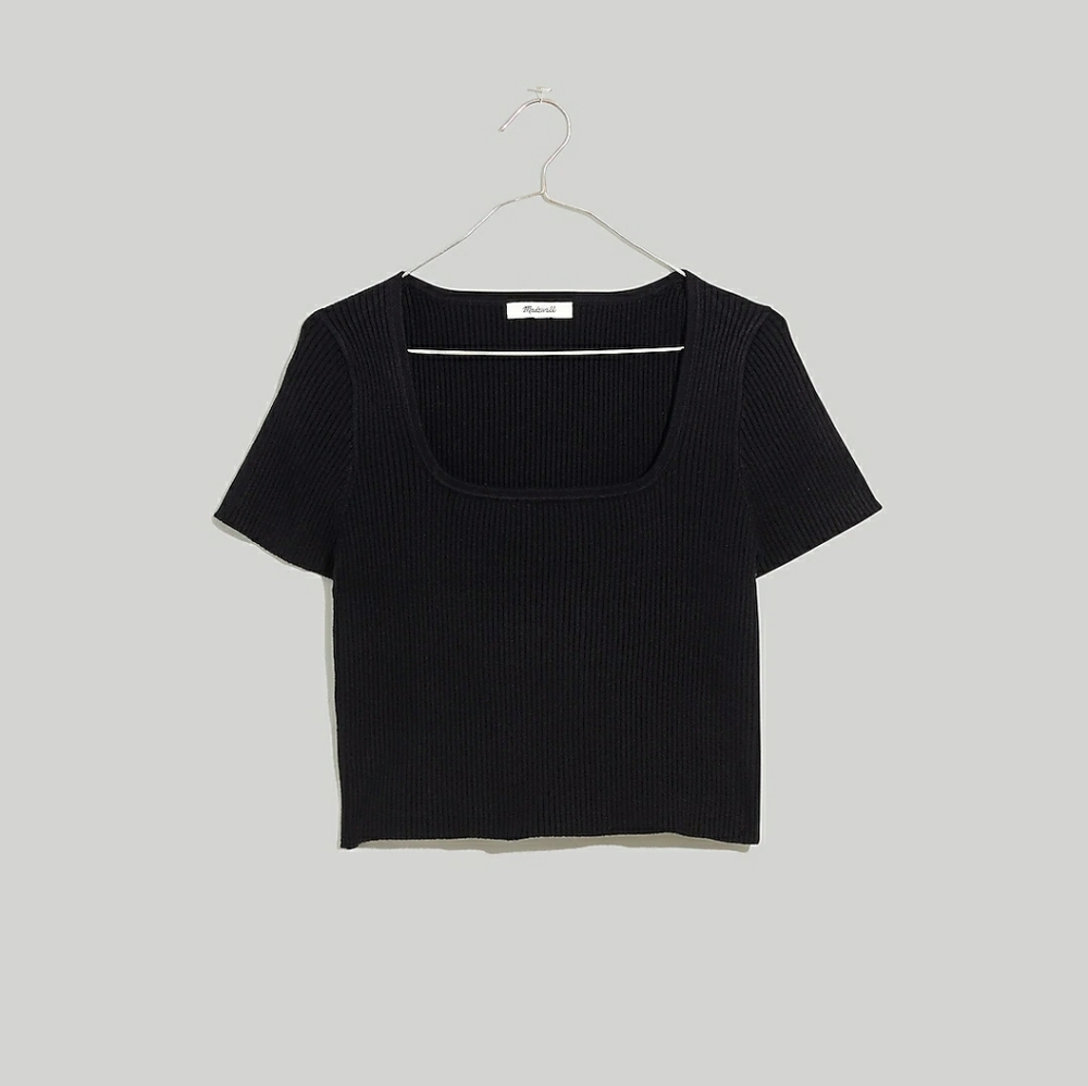 Madewell squre-neck cropped sweater tee